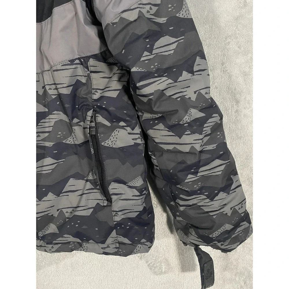 Columbia Ski Jacket‎ Youth L 14/16 Gray Camo Hooded Insulated Outgrown Snow Coat